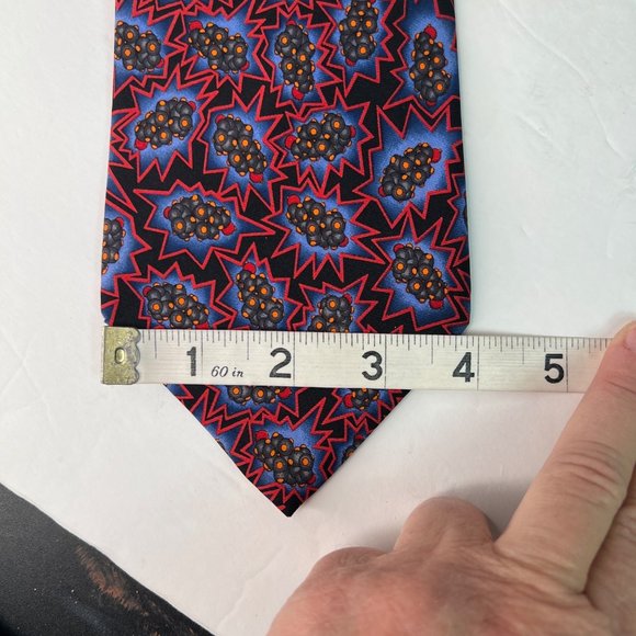 Handmade Infectious Awareables Testosterone Molecular Design Men's Tie Red Blue - Picture 6 of 6